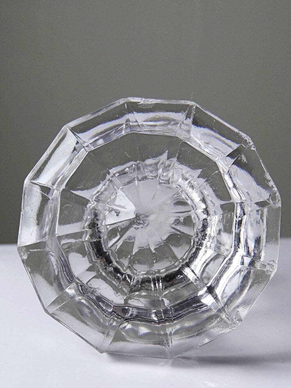 Antique wine decanter, faceted cut crystal