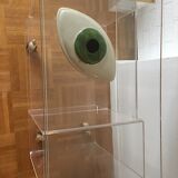 Plexiglas desk and vintage glass