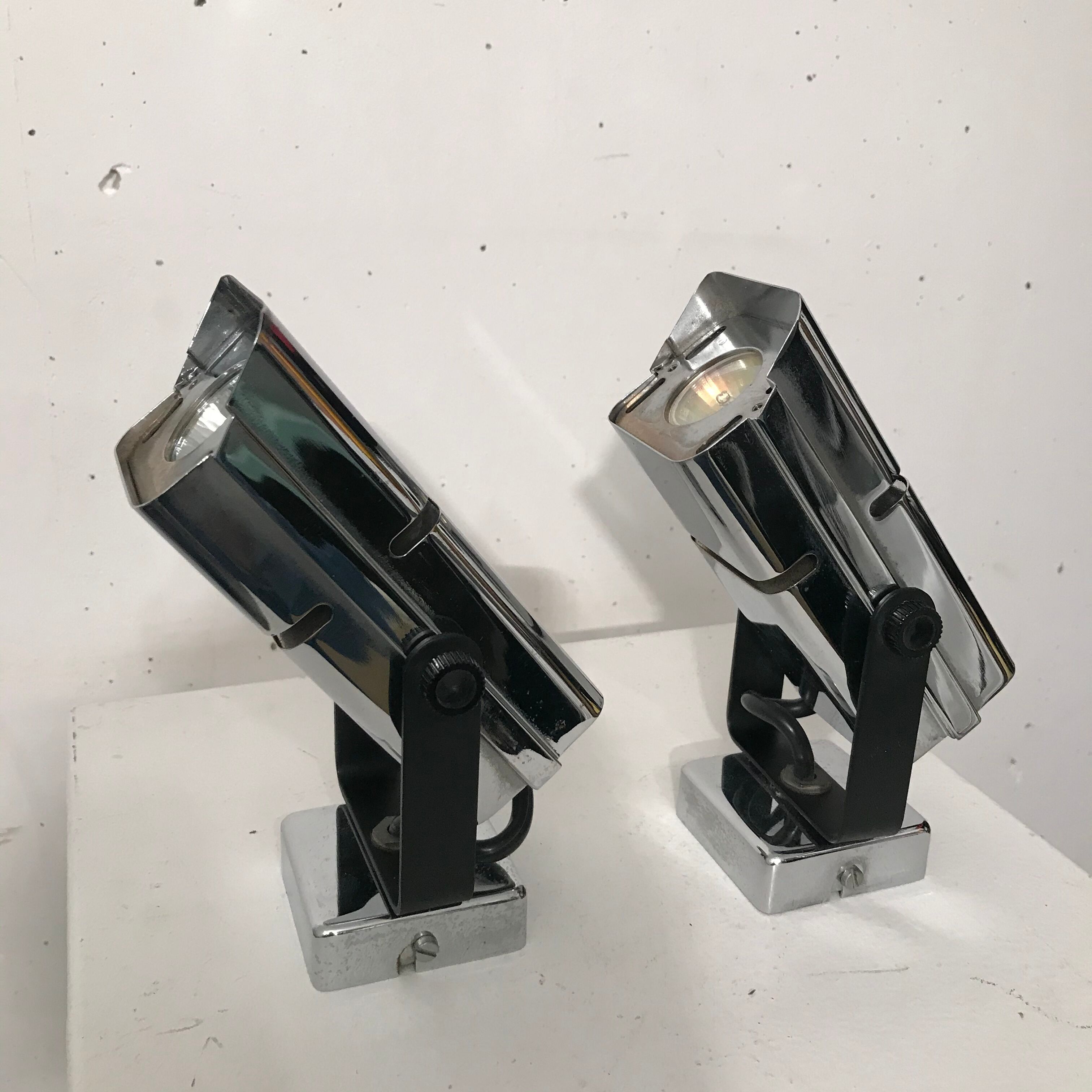 Pair of wall lamps chrome 1970