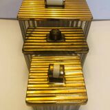 Set of three art deco glass boxes