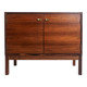 Vintage Swedish commode in rosewood with brass handles.