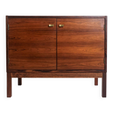 Commode suédoise vintage en palissandre avec poignées en laiton