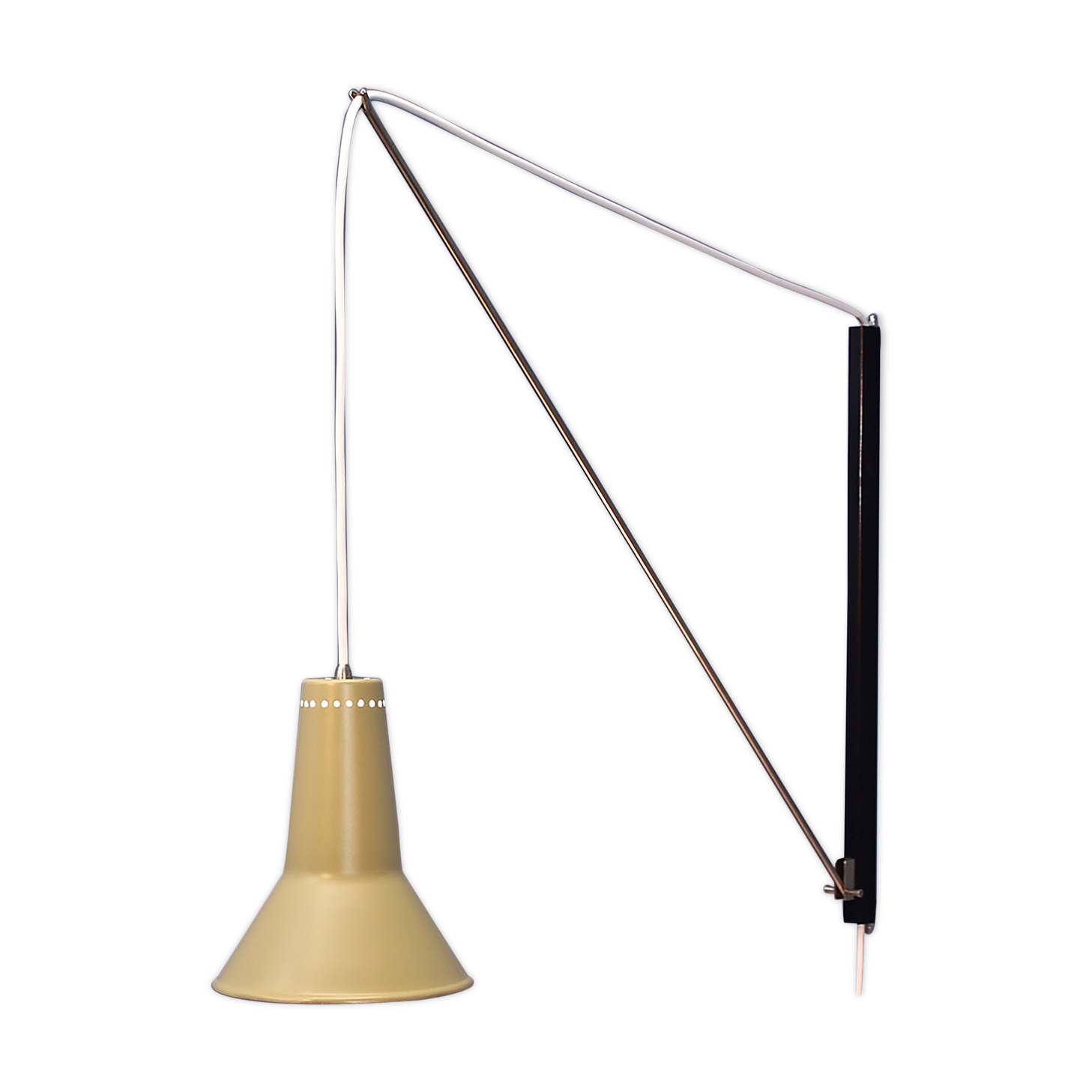 Dutch counterbalance arc wall lamp by Willem Hagoort for Hagoort Lighting, 1950s