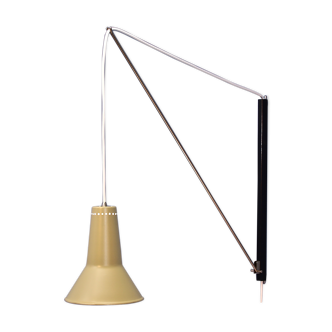 Dutch counterbalance arc wall lamp by Willem Hagoort for Hagoort Lighting, 1950s