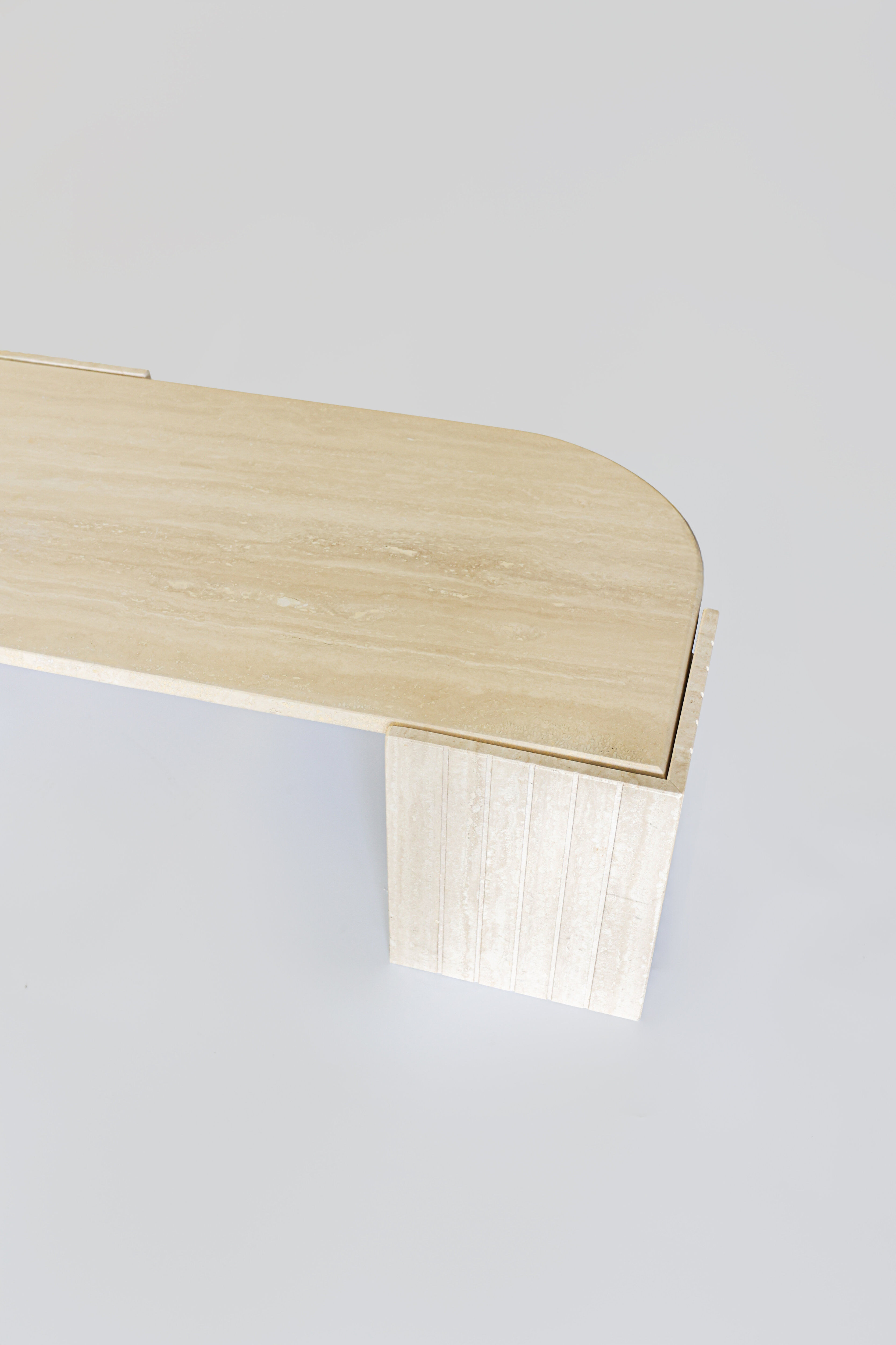 Vintage Italian travertine coffee table, 1970s.