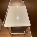 Metal and glass side table