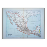 Mexique, carte d'époque, 1887, Authentique.