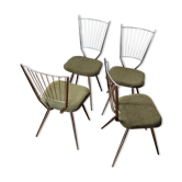 Set of 4 restored vintage chrome chairs.