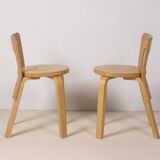 2x Alvar Aalto Chair Model 65, 1970s Artek