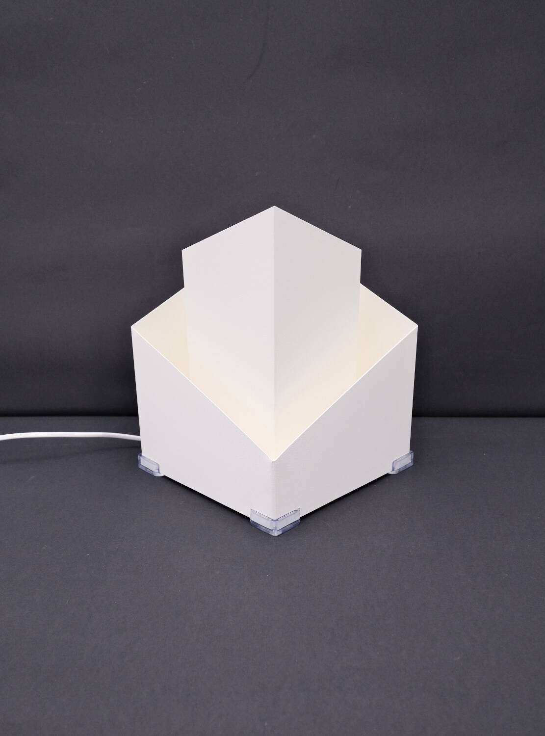 Modernist metal lamp by SCE, France 1950