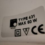 Classic table lamps in white lacquered metal from Danish Horn lighting 1980-90s.