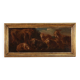 Italian painting from the 17th century, landscape with grazing animals