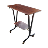 Rolling service of the 60s mahogany varnished and metal