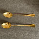 Two jam spoons in gilded metal