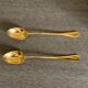 Two jam spoons in gilded metal
