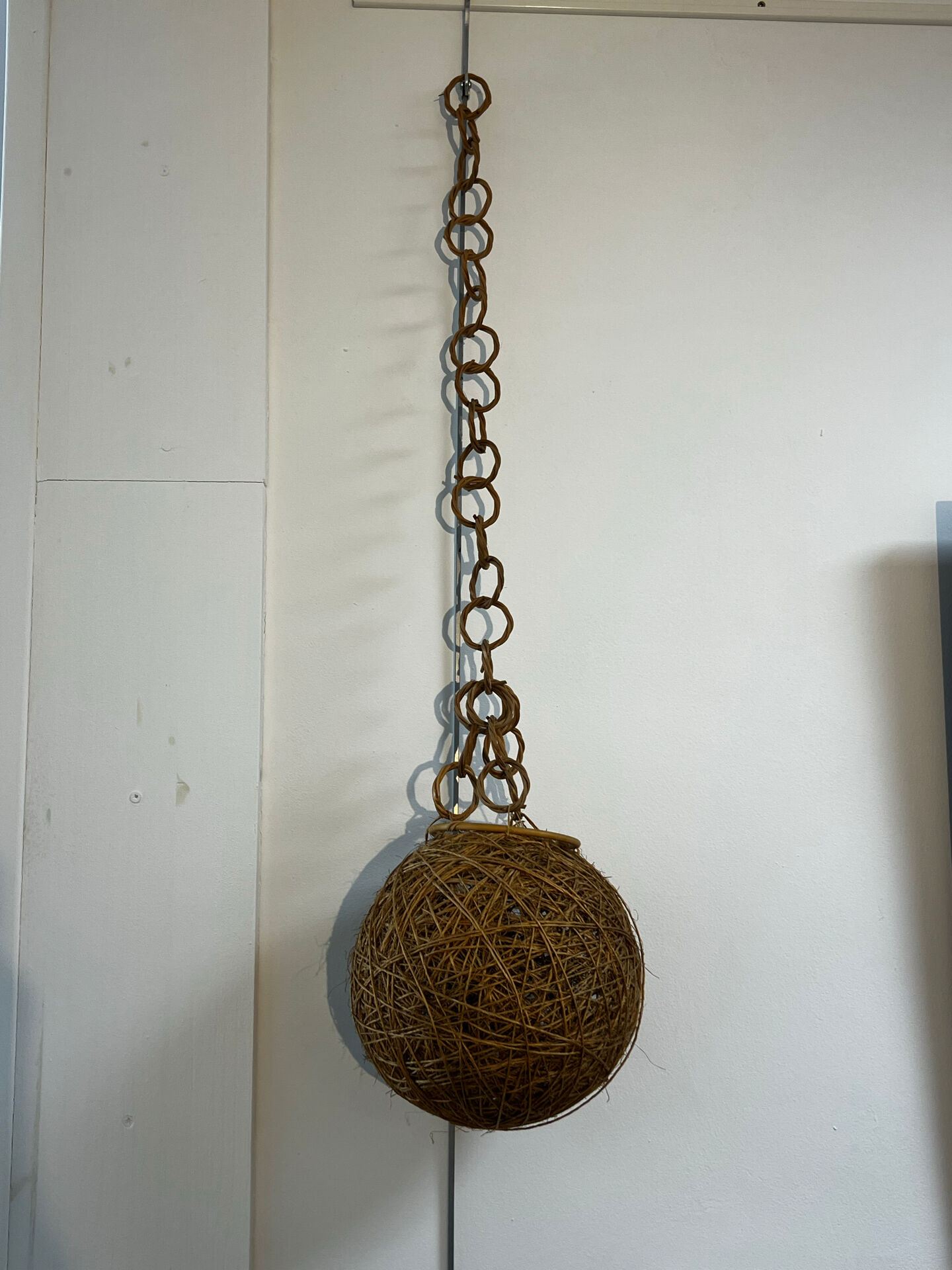 Paire de suspensions en rotin 1970 - bohème