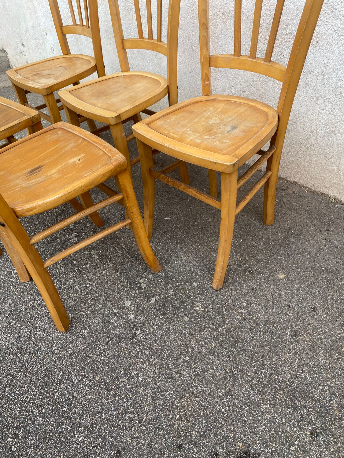 Set of 5 yellow bistro chairs