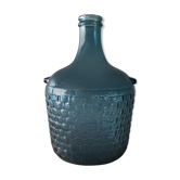 Dame jeanne en verre moulé bleu