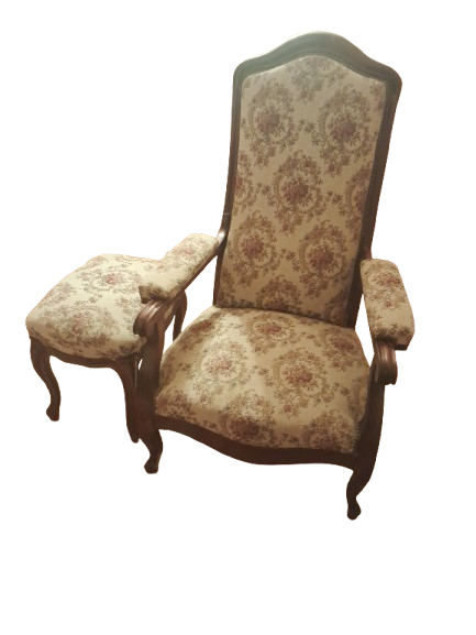 armchair and matching pouf