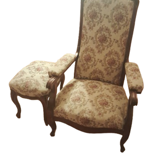 armchair and matching pouf