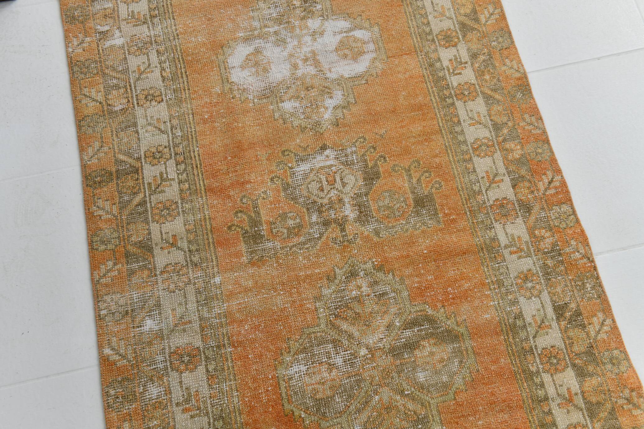 3x12 1960s antique vintage runner rug