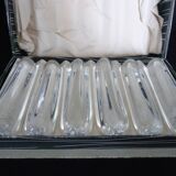 Set of six crystal knife rests, signed DAUM