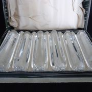 Set of six crystal knife rests, signed DAUM