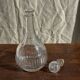 Vintage round-shaped glass carafe with cork stopper H27