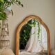 Vintage Twister mirror in spiral rattan with bevelled glass by Alberich, Spain, 1970s.