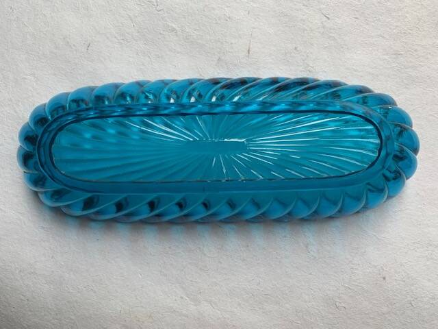 Antique Baccarat bowl in 19th century blue crystal