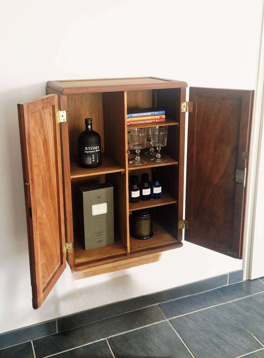 1950s handcrafted cabinet - Solid mahogany wood - Unique piece