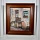 Watercolour on paper depicting the entrance of a house from the early 20th century.