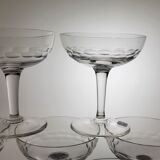 Set of 7 blown glass champagne glasses