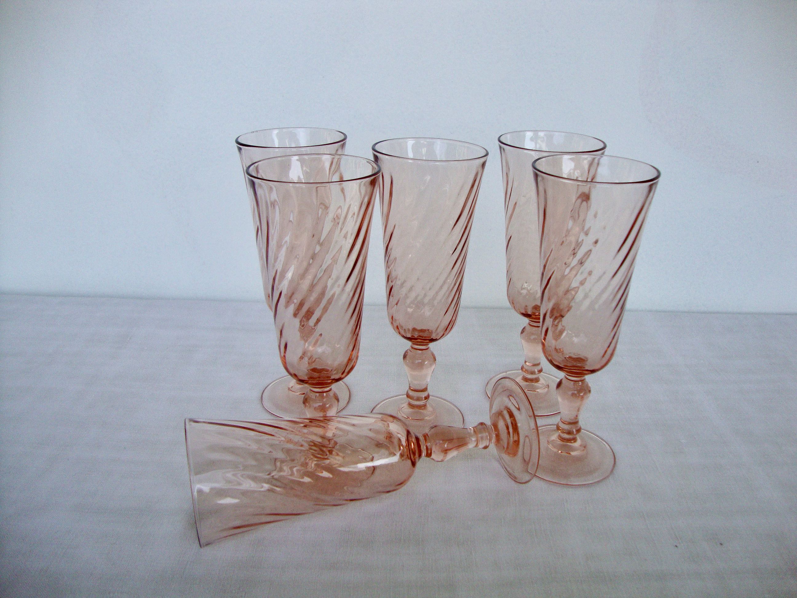 Set of 6 glasses champagne flutes
