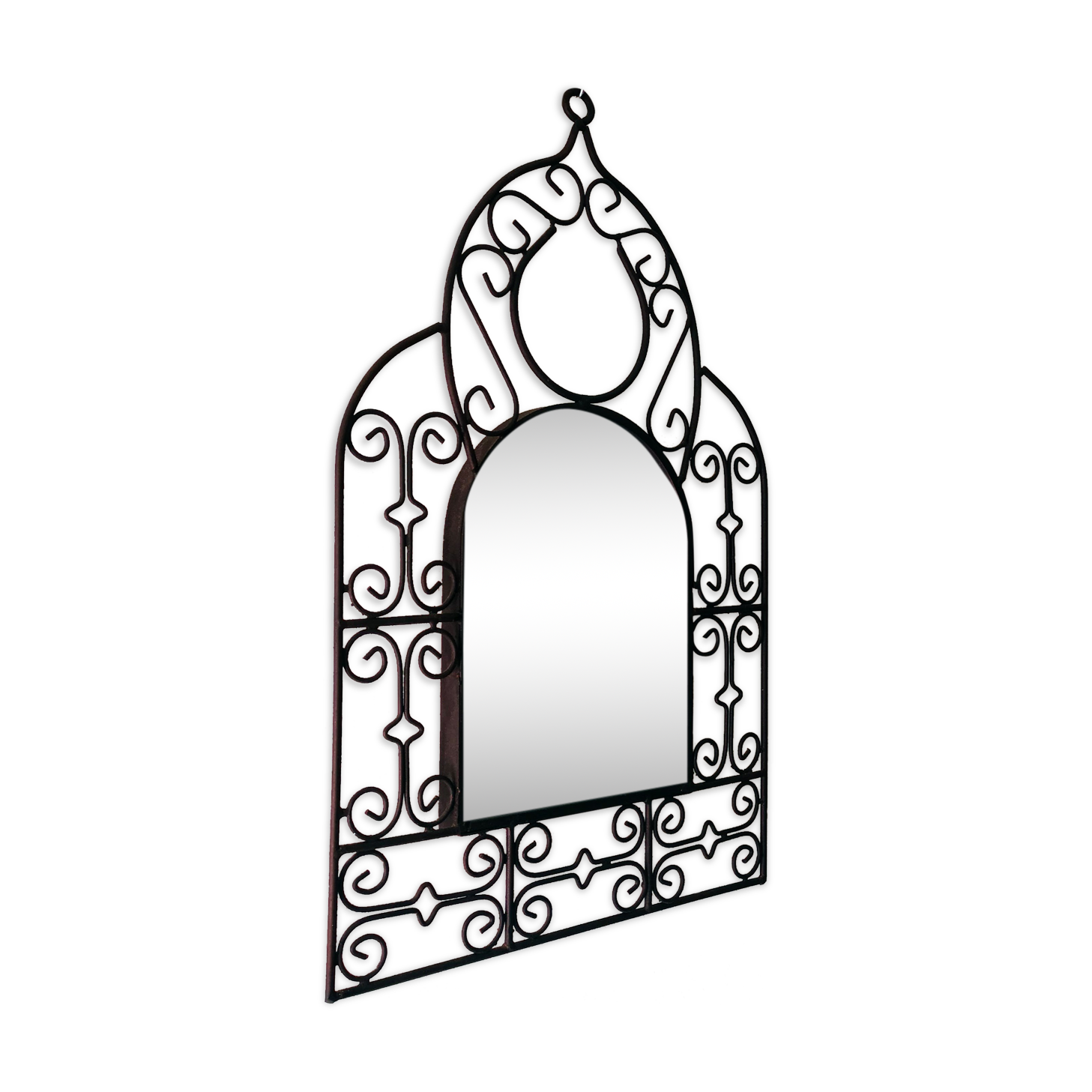 Ethnic wrought iron mirror 32x50cm