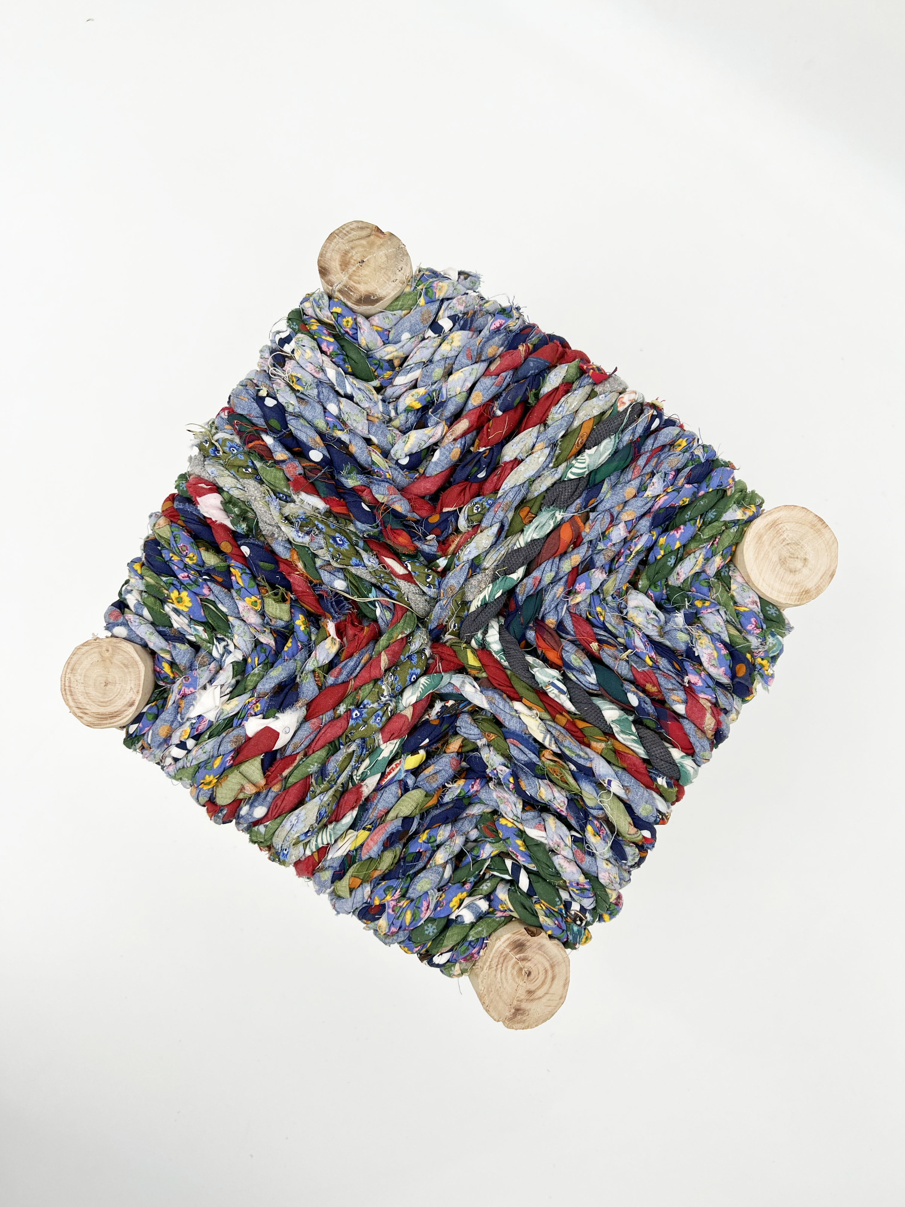 Moroccan mini stool Boucherouite