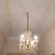 Chandelier to, colored crystal tassels