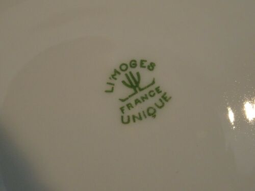 Limoges porcelain pie dish Unique floral decoration roses