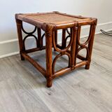 Caramel rattan side table