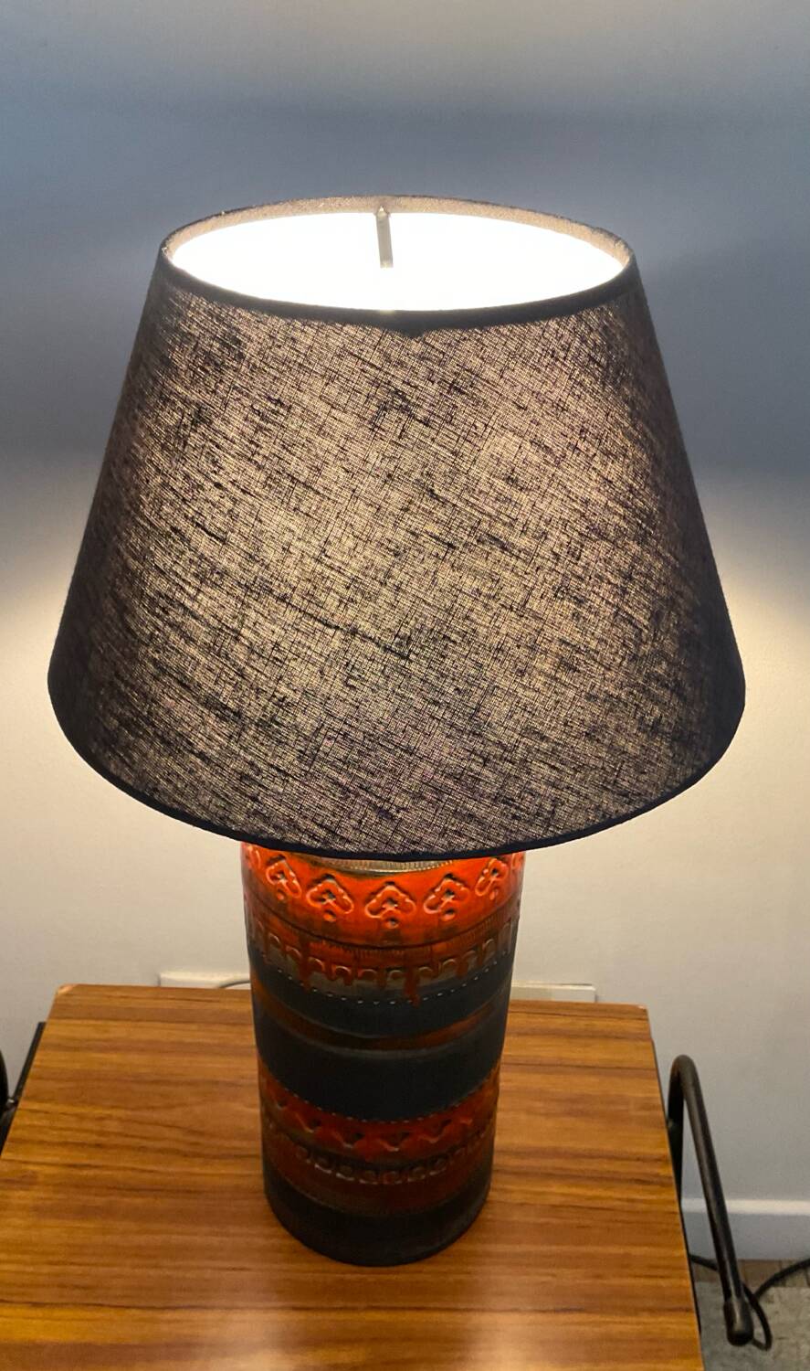 Vintage ceramic lamp signed