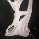 Art Deco lamp with stoneware resin sculpture, 1960s