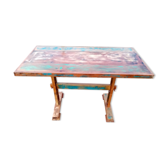 Table bistrot en bois exotique massif ancien