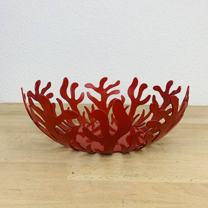 Alessi Mediterraneo red designer fruit bowl by Emma Silvestris 30 cm