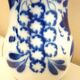 Carafe, antique jug, porcelain with stylised cobalt blue decorations, Art Deco.