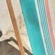 Transat pliant en bois et toile vintage