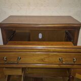 Classic style TV unit with sliding shelf