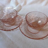 6 cups and saucers Rosaline Arcoroc France