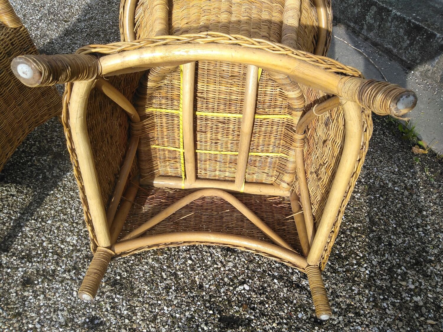 Pair of rattan armchairs