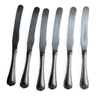 Lot 6 old knives silver metal decorations