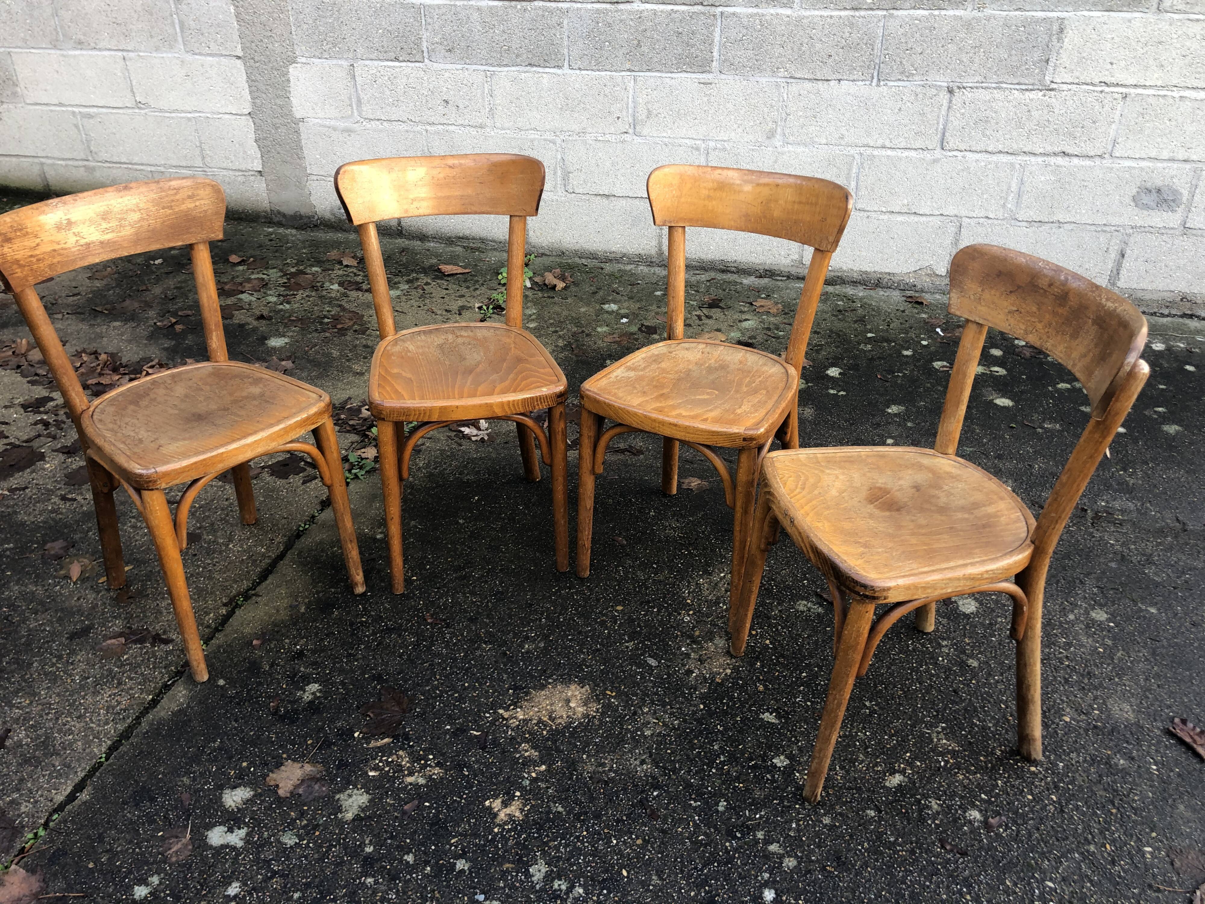 Lot of 4 vintage bistro chairs